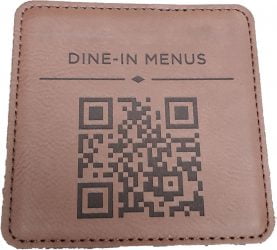leather QR code coasters