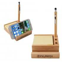 Bamboo Desk Organizer w/Phone Holder