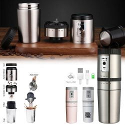 Portable Electric Coffee Maker Grinder With Cup 