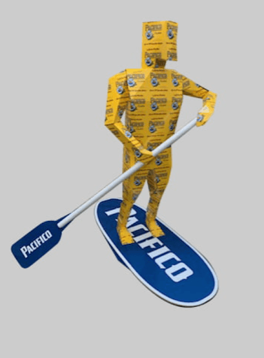 Cardboard Pacifico Paddle Boarder Display
