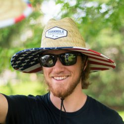 Usa American Flag Straw Hat With Custom Patch 