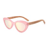 Wooden Sunglasses - Pink Frames & Pink Mirror Lenses 