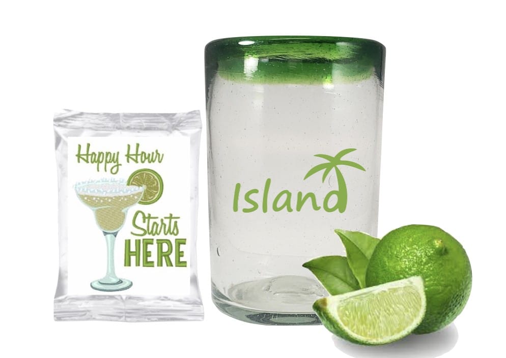 Margarita Glass with Cocktail Mix 