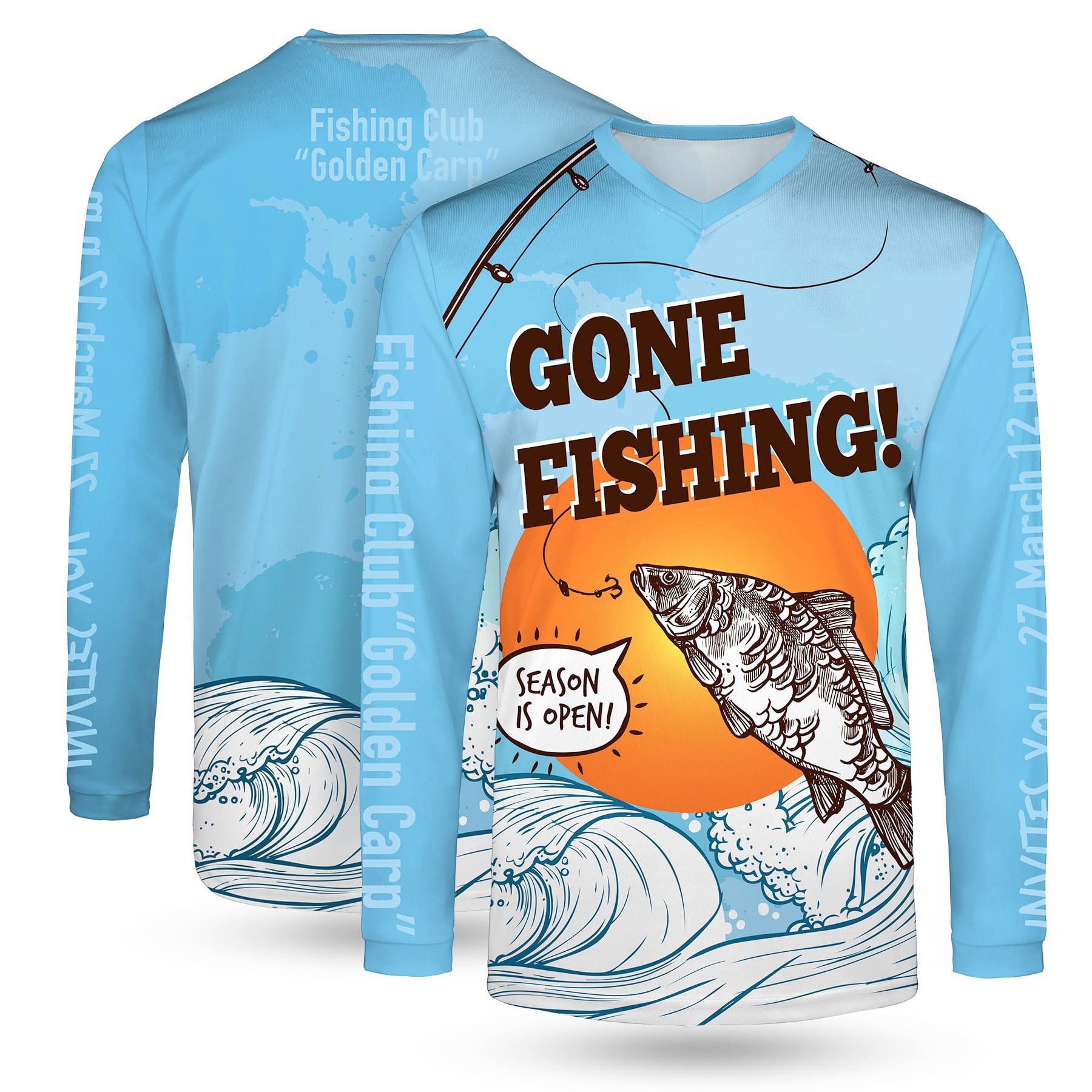 Custom Sunproof UPF 50+ Fishing Long Sleeve T-Shirt 