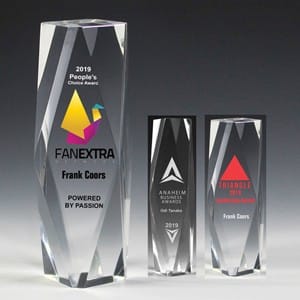 Screen Printed Flat Top Obelisk Award (2"x 6"x 2") 