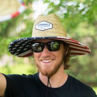 USA American Flag Straw Hat With Custom Patch 