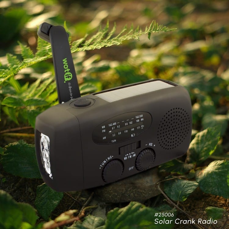 portable radio shown against the wilderness
