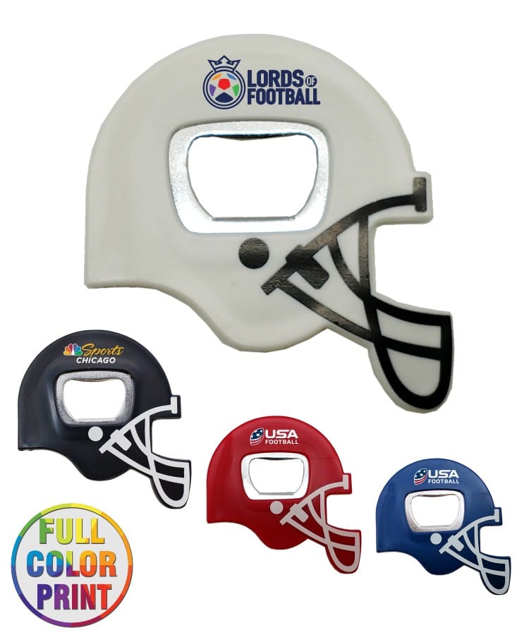 Union Printed - Football Helmet Bottle Opener with Full Color Logo 