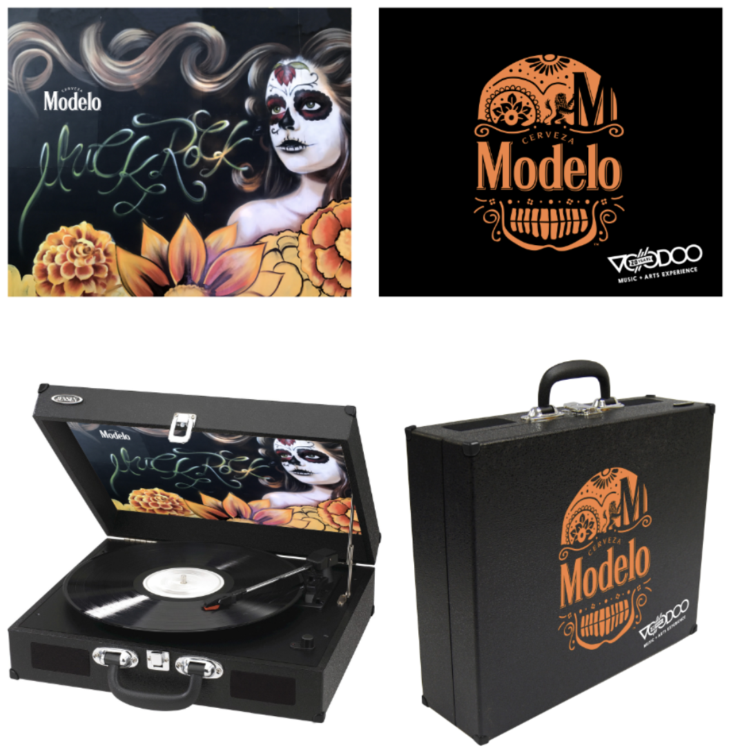 custom branded modelo record player for employee appreciation gifting