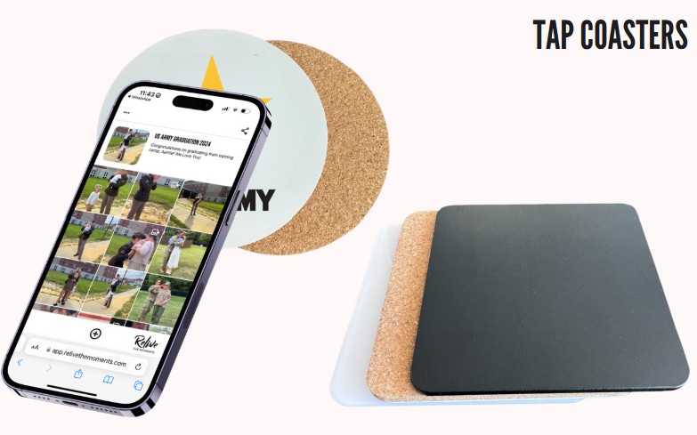 custom NFC tap coasters for hospitality marketing