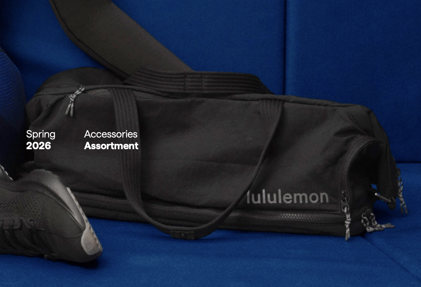 custom look-book showing accessories category with a focus on lululemon bag