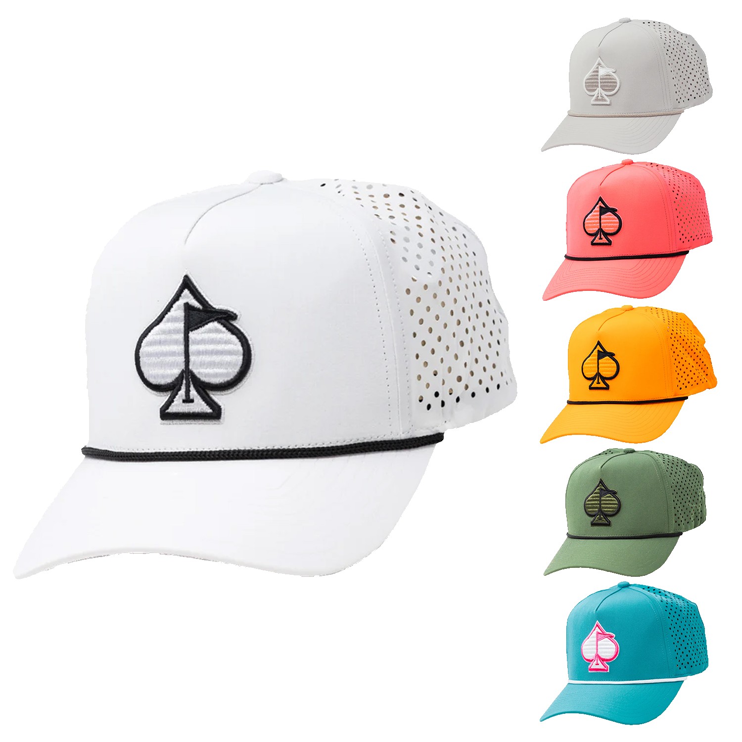 perforated custom golf hats with company logo