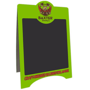 Green custom shape A-frame chalkboard sidewalk sign for restaurant specials