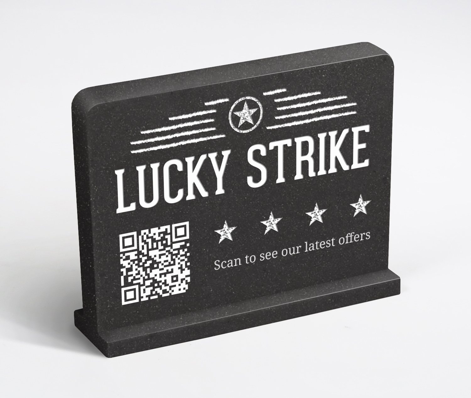 mini desk QR sign for hotels and resorts