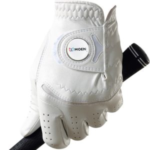 White FootJoy golf glove with magnetic ball marker and custom logo