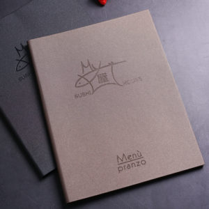 quality leather menu cover and holder with transparent sheets