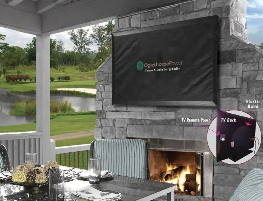 custom branded tv cover for outdoor use