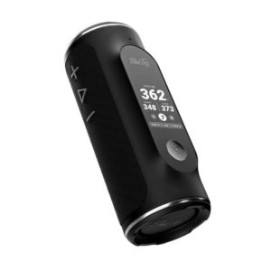 Black Blue Tees GPS golf speaker with touchscreen and custom logo