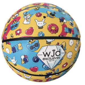 Regulation-size basketball printed in full color across all eight panels