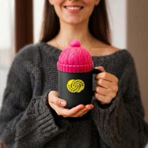 Asobu Happy Hats insulated mugs in assorted beanie-lid colors for gifting