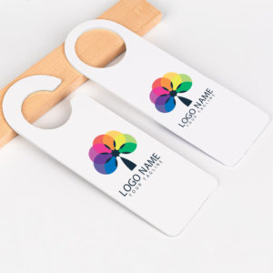 double sided door hanger for custom branding