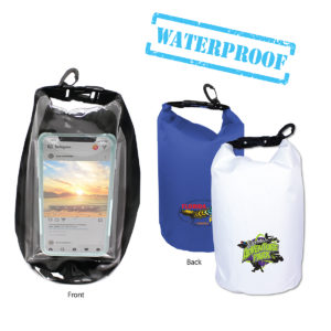 Waterproof ripstop dry bag with carabiner clip for outdoor teams