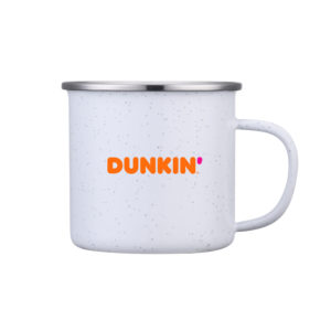 Speckled enamel steel camper mug, a bulk gift for employees