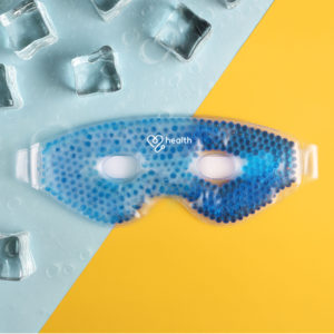 Custom blue beaded Unwind eye mask for warm or cold self-care relief