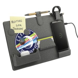 MagClick wireless charging desk organizer with phone stand, docks, and clipboard