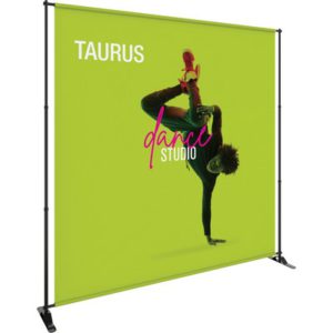 Pop-out banners and a telescopic step and repeat backdrop for trade show displays