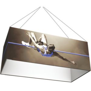 Rectangle hanging structures for overhead trade show booth signage
