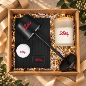Workday Wellness Kit with cordless lamp, wireless earbuds, soy candle, and journal